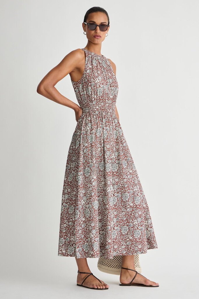 APIECE APART BALI TANK DRESS IN CLAY FLORAL