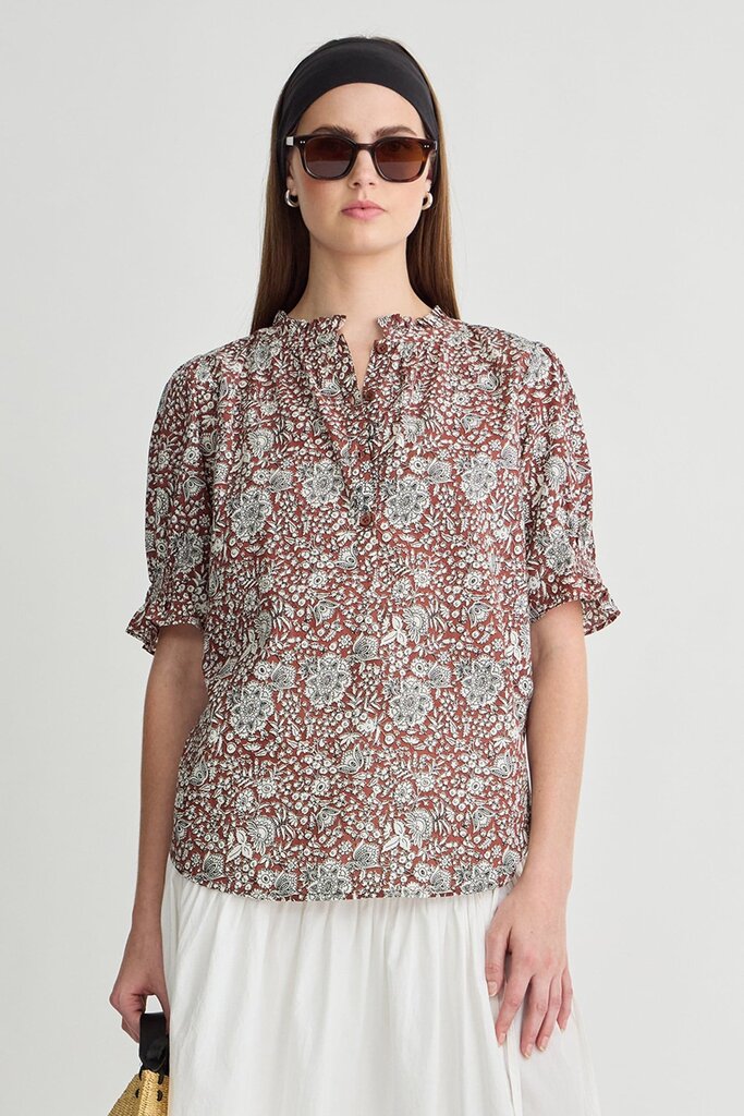 APIECE APART LOS ALTOS TOP IN CLAY FLORAL