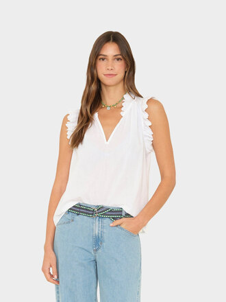 XIRENA BEXIE TOP IN WHITE