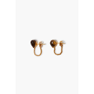 CHAN LUU EDISON CHAIN LOOP EARRINGS WHISKEY QUARTZ