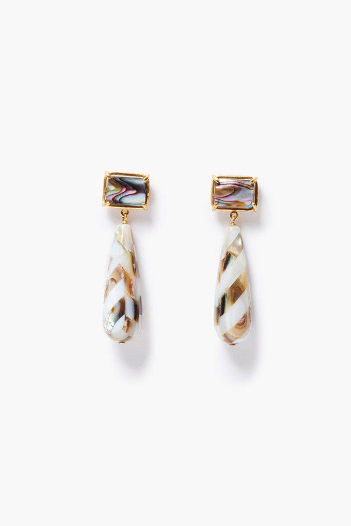 CHAN LUU BALTHAZAR DROP ABALONE EARRINGS