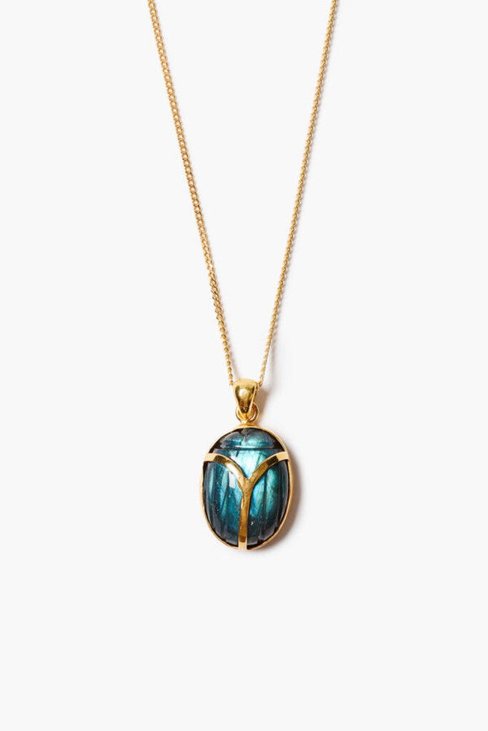 CHAN LUU SCARAB LABRADORITE NECKLACE