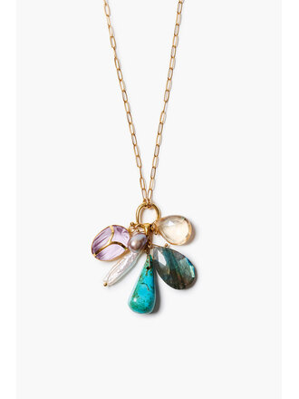 CHAN LUU SCARAB CHARM MULTI NECKACE