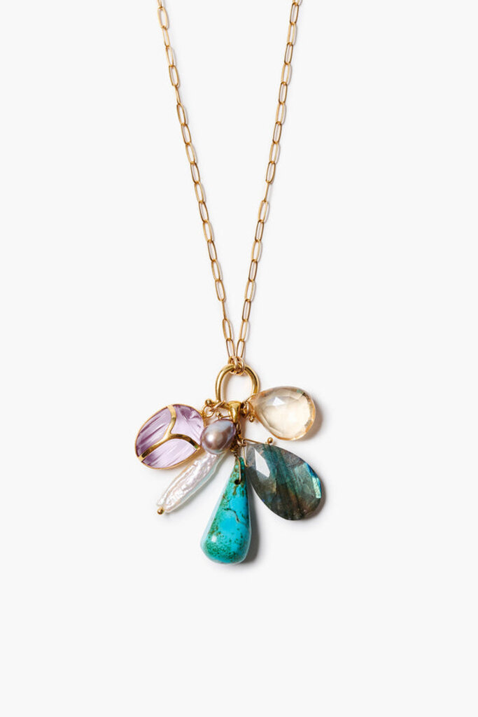 CHAN LUU SCARAB CHARM MULTI NECKACE