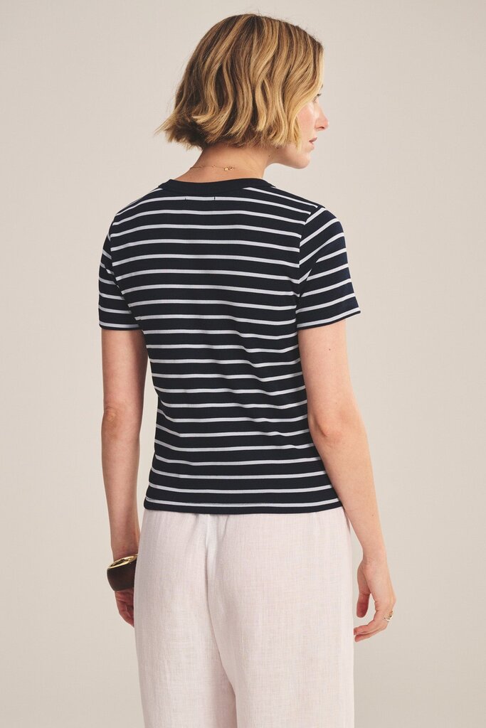 VELVET BRENDA S/S CREW STRIPE IN MIDNIGHT