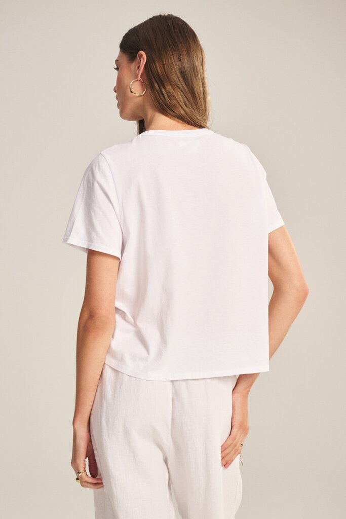 VELVET RHOU07 S/S KNOT FRONT TOP IN WHITE