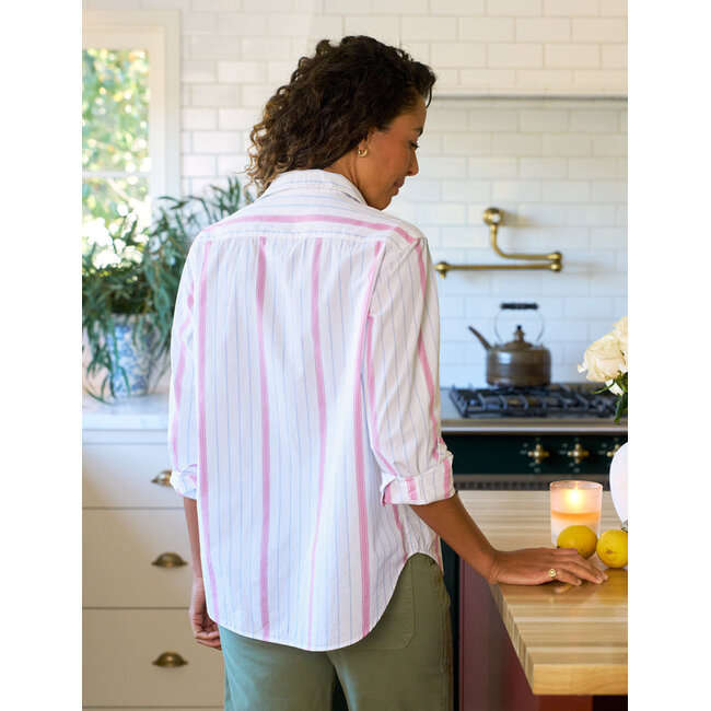 FRANK & EILEEN EILEEN RELAXED BUTTON UP IN MULTI STRIPE PINK AND BLUE