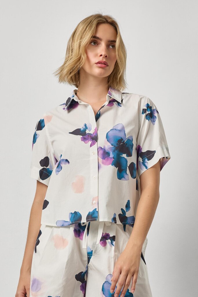 LILLA P FOLDED SLEEVE BUTTON DOWN IN ORCHID