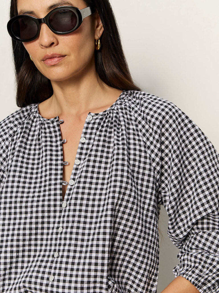 SANCTUARY PERFECT GINGHAM BUTTON BLOUSE