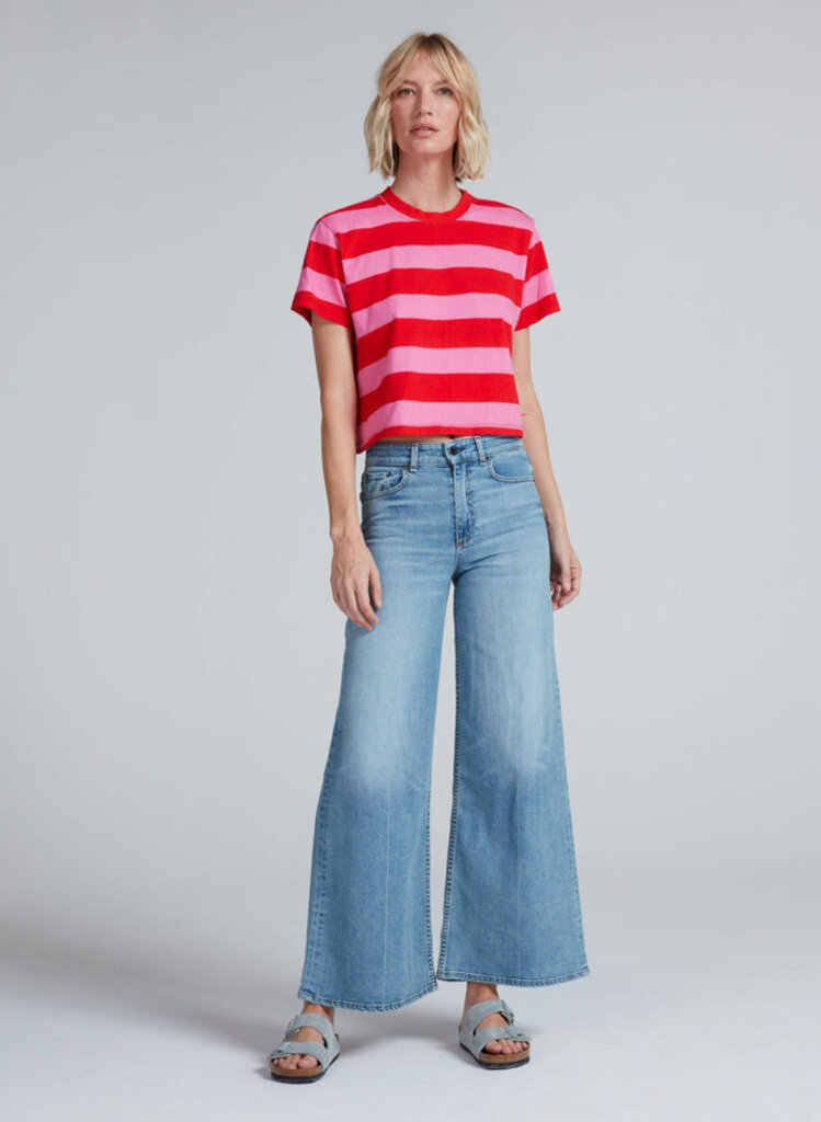 ASKKNY SHRUNKEN BOY TEE IN PINK/RED STRIPE