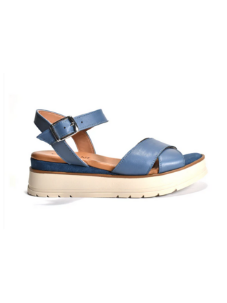 CORDANI ARIUS WEDGE SANDAL IN BLUE LEATHER