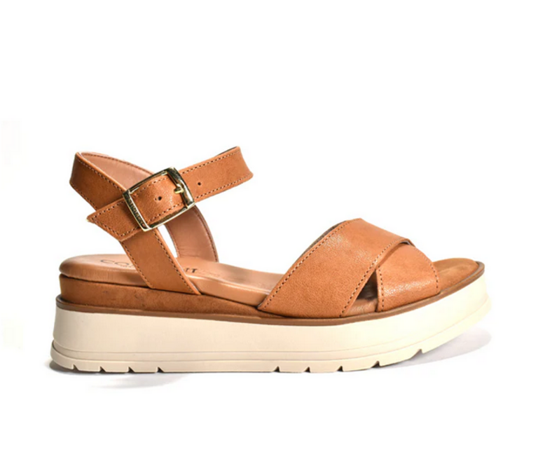 CORDANI ARIUS WEDGE SANDAL IN CUOIO LEATHER