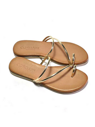 CORDANI FLORIA FLAT SANDAL IN PLATINO LEATHER