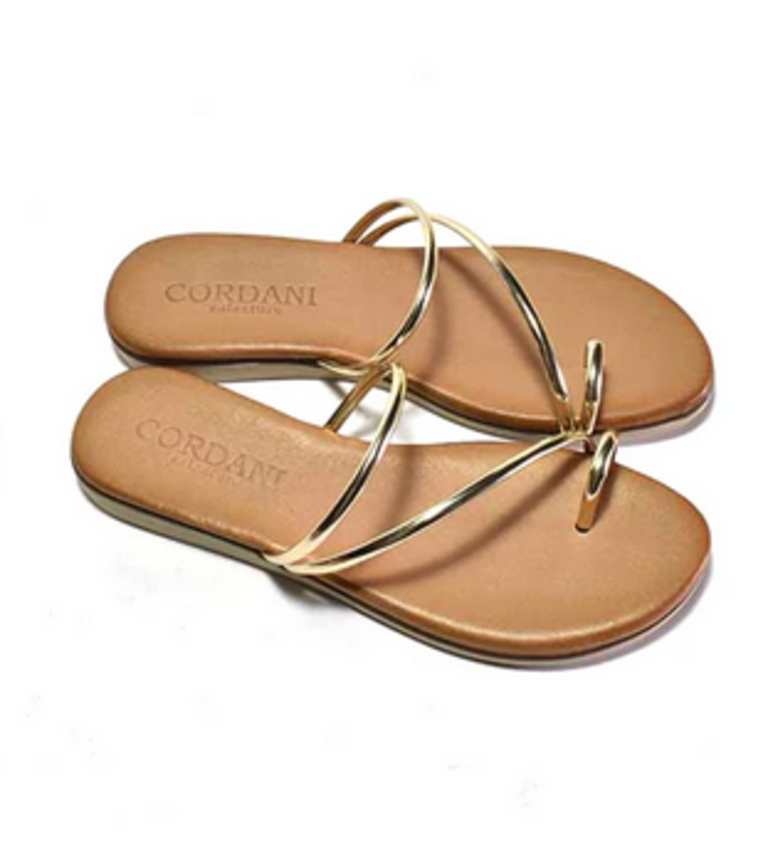 CORDANI FLORIA FLAT SANDAL IN PLATINO LEATHER