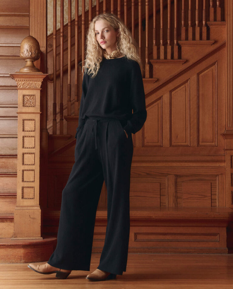 THE GREAT THE RELAXED TROUSER PANT IN BLACK