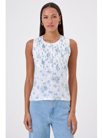 MEADOW HENLEY  PINTUCK TANK IN BLUEBELL