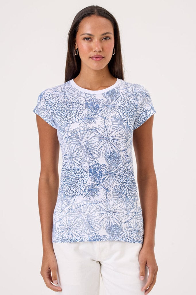 S/S BOTANICAL RINGER TEE IN LIMOGES