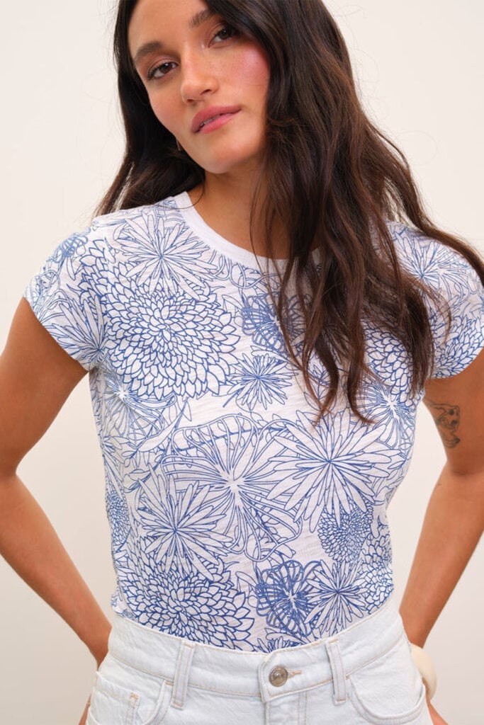 S/S BOTANICAL RINGER TEE IN LIMOGES