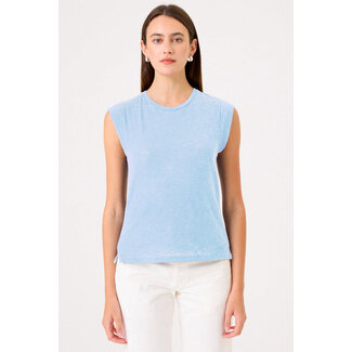 GOLDIE SIGNATURE SLUB CAP SLV BOY TEE IN BLUEBELL