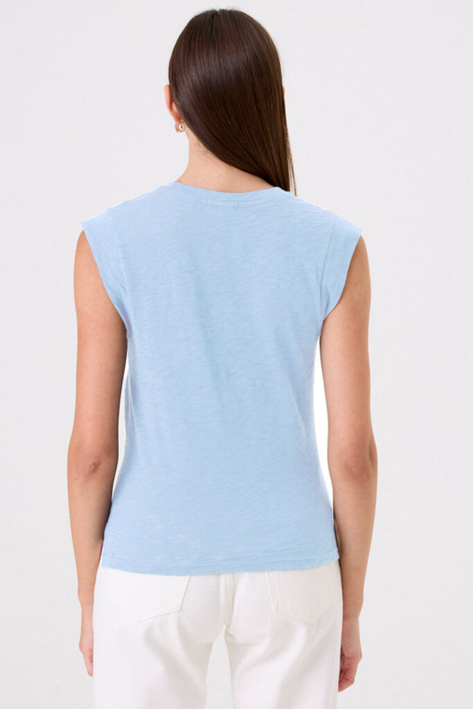 SIGNATURE SLUB CAP SLV BOY TEE IN BLUEBELL