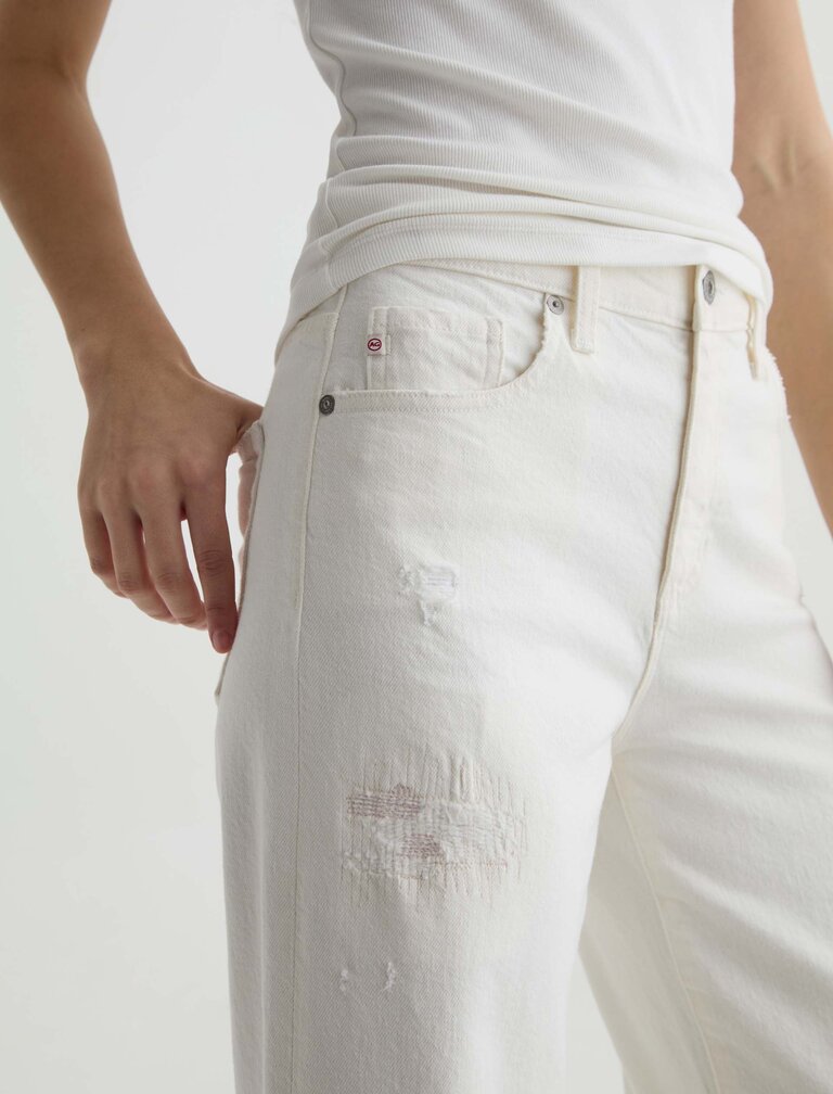 AG SAIGE WIDE LEG CROP IN POWDER MENDED