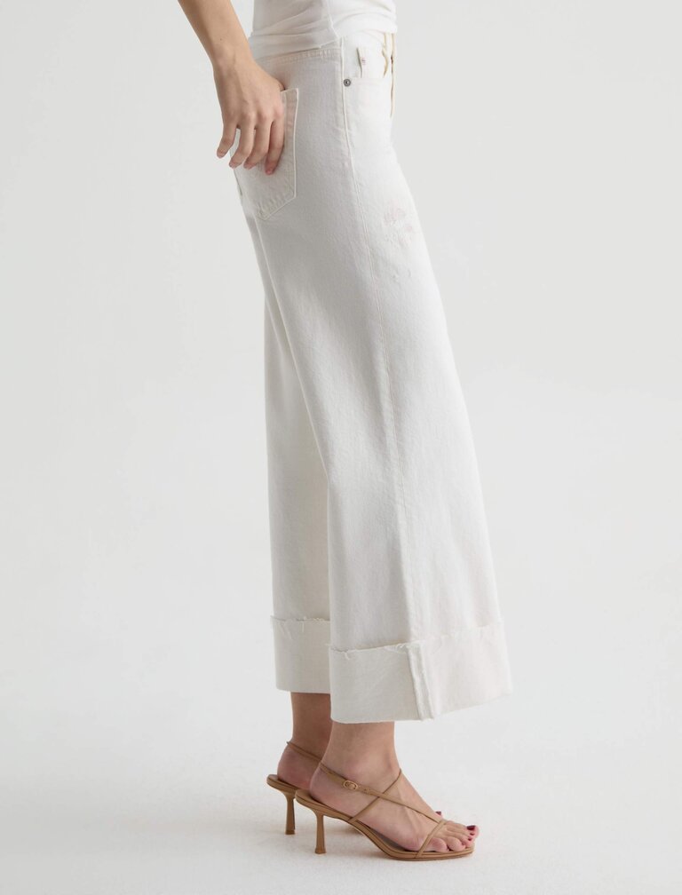 AG SAIGE WIDE LEG CROP IN POWDER MENDED