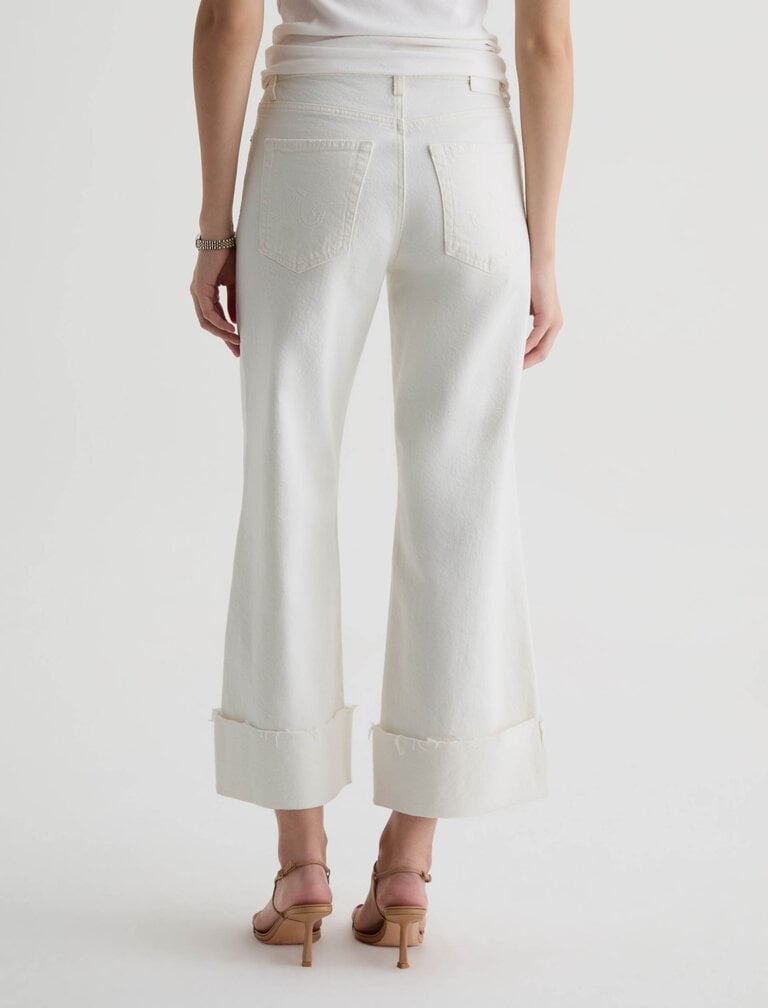 AG SAIGE WIDE LEG CROP IN POWDER MENDED