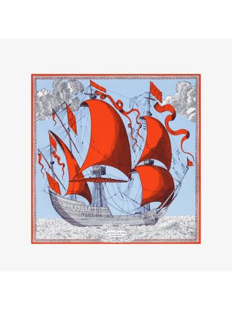 INOUITOOSH DES RIVES ET DES REVES SQUARE SCARF IN RED