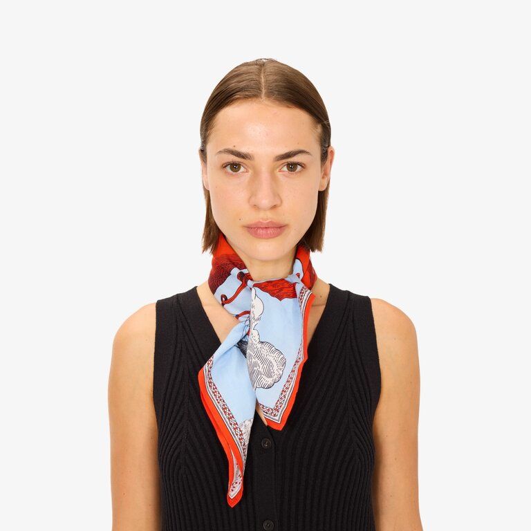 INOUITOOSH DES RIVES ET DES REVES SQUARE SCARF IN RED