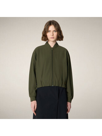 SAVE THE DUCK ALANA BOMBER JACKET IN SNAKE GREEN