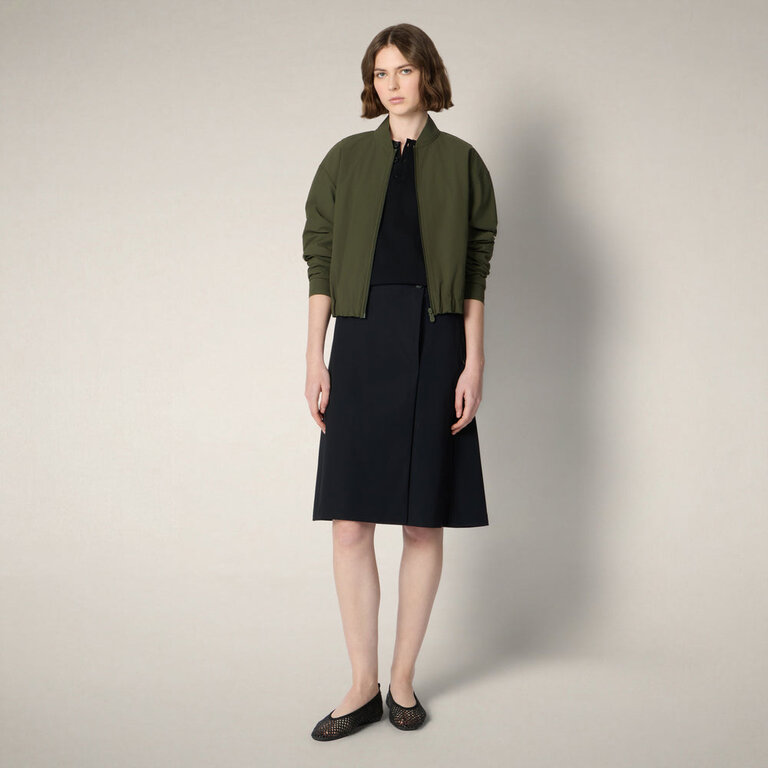 SAVE THE DUCK ALANA BOMBER JACKET IN SNAKE GREEN