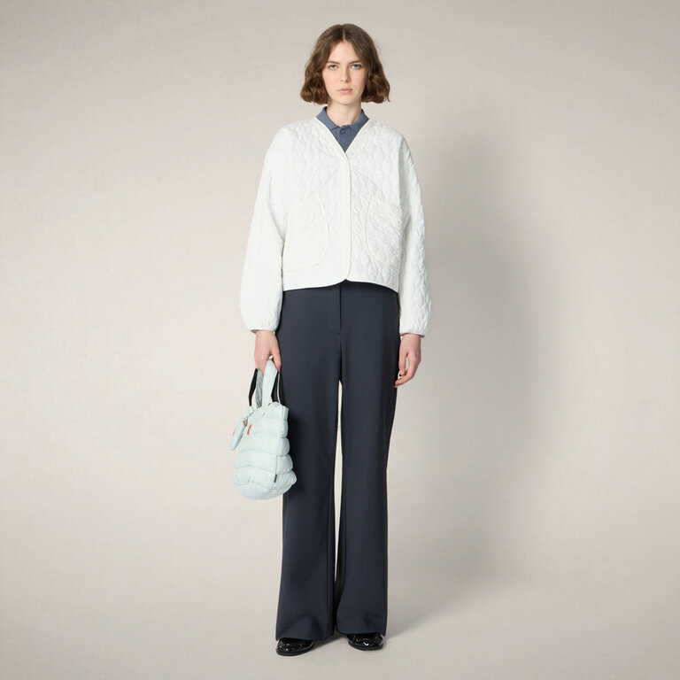 SAVE THE DUCK FARA QUILTED PUFFER JACKET MOD IN OFF WHITE