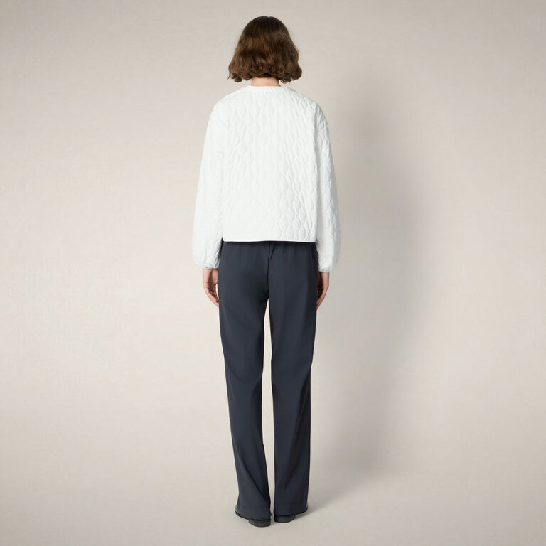 SAVE THE DUCK FARA QUILTED PUFFER JACKET MOD IN OFF WHITE