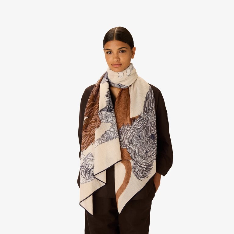 INOUITOOSH TOUTOU SCARF IN WHITE