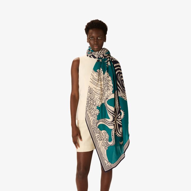 INOUITOOSH VAGUE SCARF IN TURQUOISE