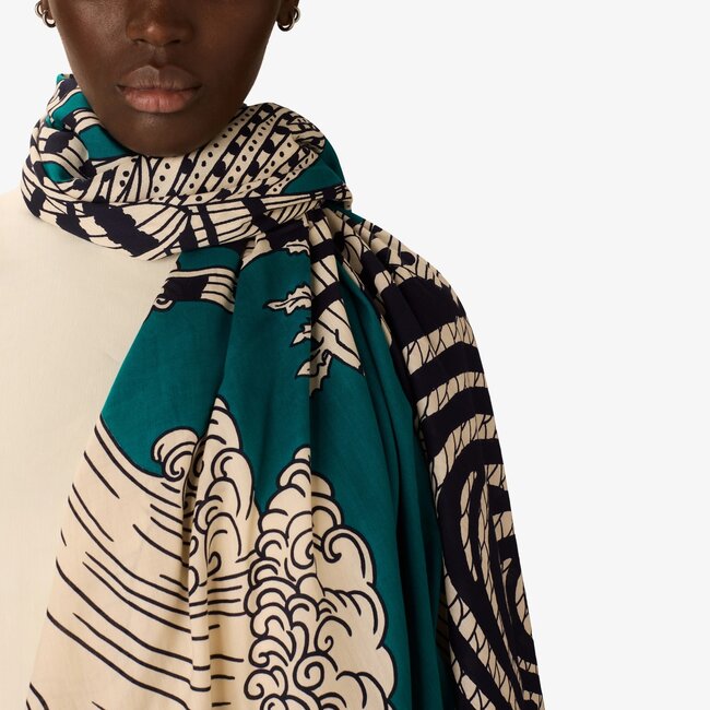 INOUITOOSH VAGUE SCARF IN TURQUOISE