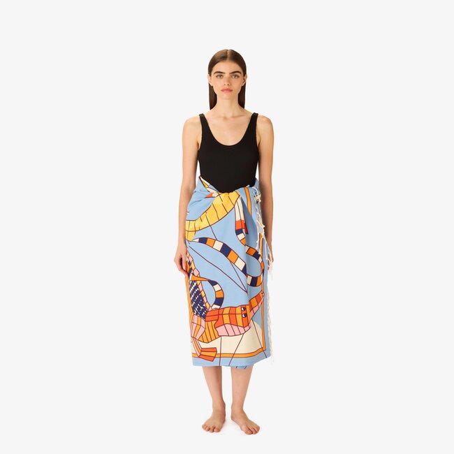 INOUITOOSH CERFS VOLANTS SCARF IN ORANGE
