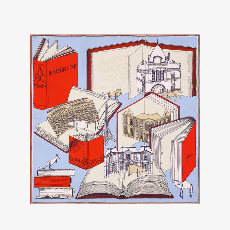 INOUITOOSH MUSEUM SQUARE SCARF IN RED