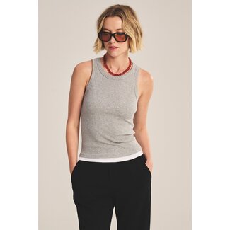 VELVET ORION TANK IN HEATHER GREY/WHITE