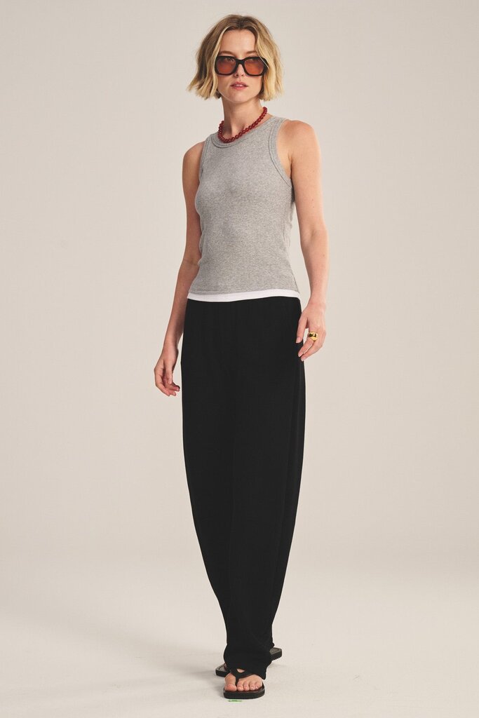 VELVET ORION TANK IN HEATHER GREY/WHITE