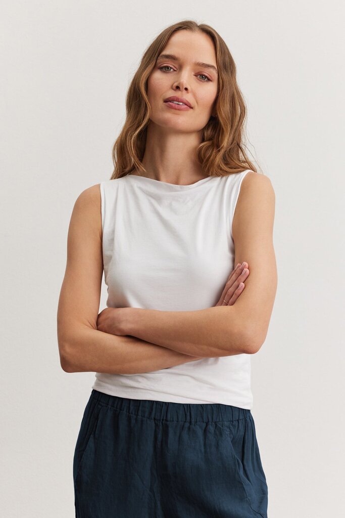 VELVET EMILIA TANK IN WHITE