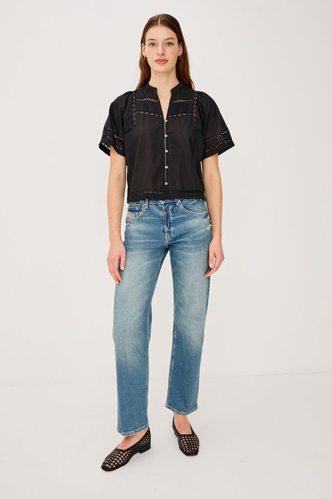 RAILS ALANIS S/S SHIRT IN BLACK