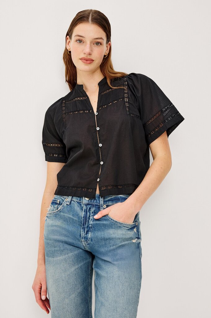 RAILS ALANIS S/S SHIRT IN BLACK