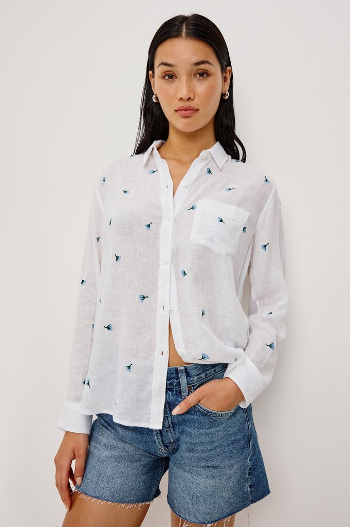 RAILS CHARLI BUTTON UP IN BLUEBELL CARNATIONS