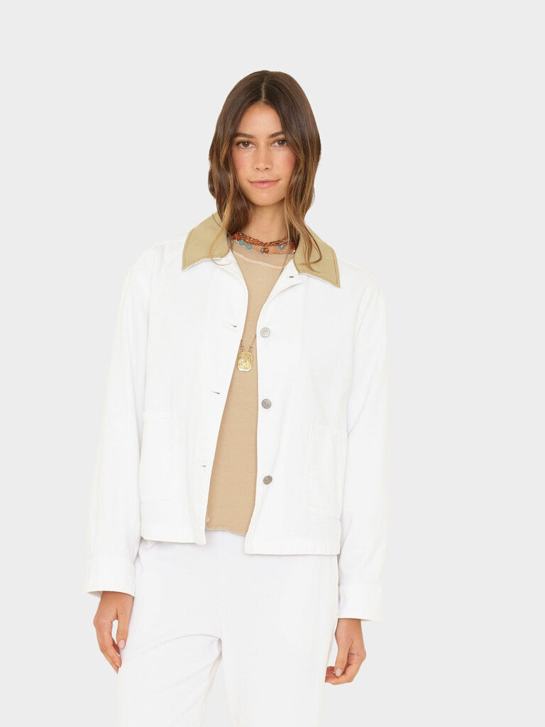 XIRENA COVE DENIM JACKET IN WHITE
