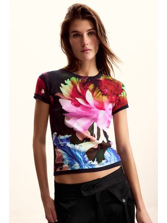 DESIGUAL S/S MULTI FLOWER TEE