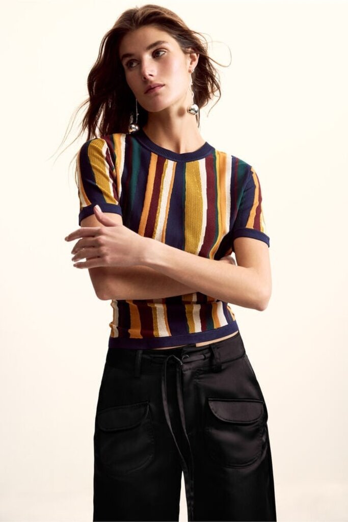 DESIGUAL S/S STRIPE TEE IN TUTTI FRUTI MULTICOLOR