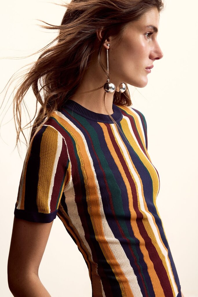 DESIGUAL S/S STRIPE TEE IN TUTTI FRUTI MULTICOLOR