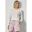 LILLA P PICOT EDGE CREWNECK IN WHITE LINEN
