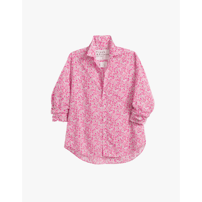 FRANK & EILEEN SILVIO UNTUCKABLE BUTTON UP IN PINK FLOWERS